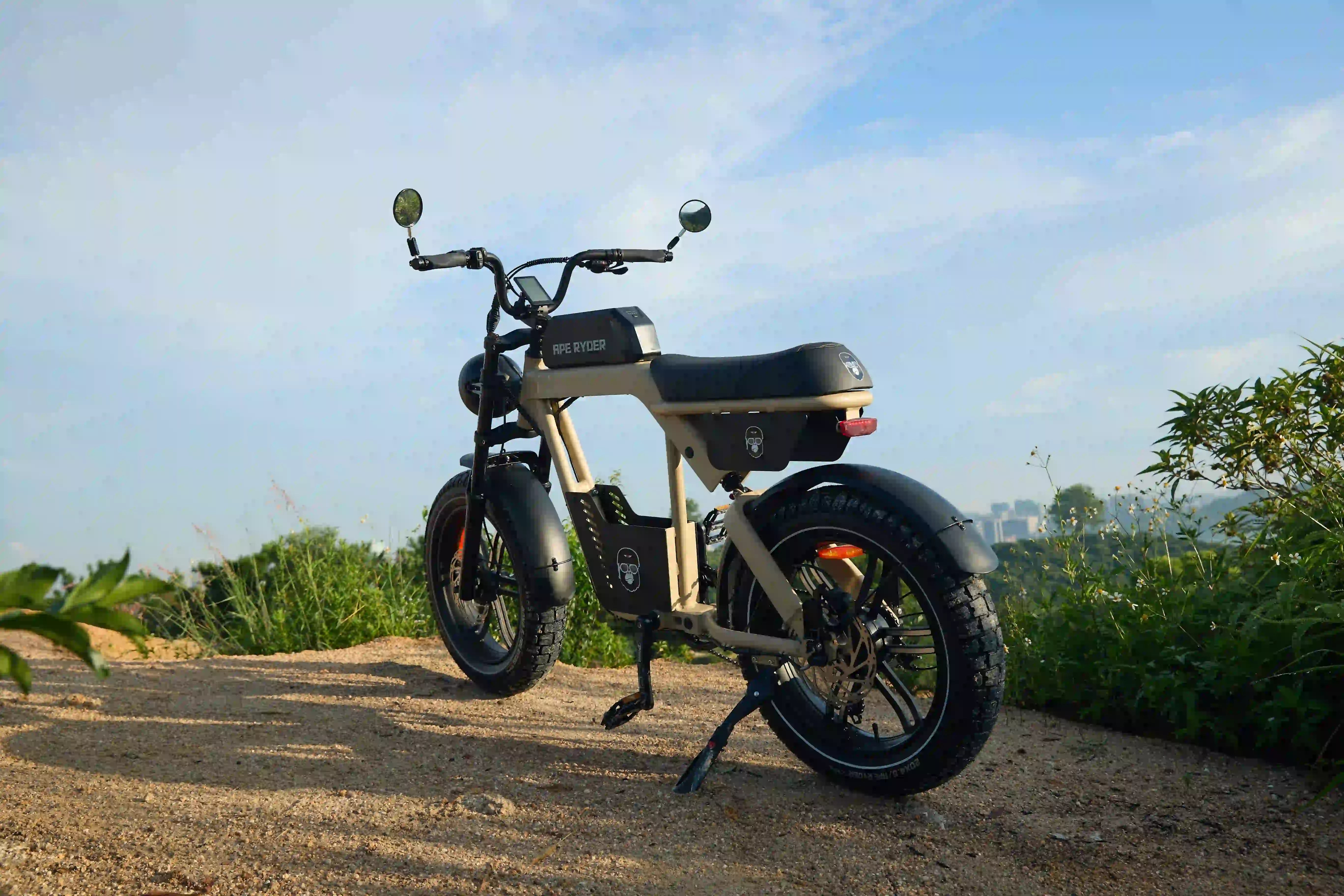 emountain bike on the road