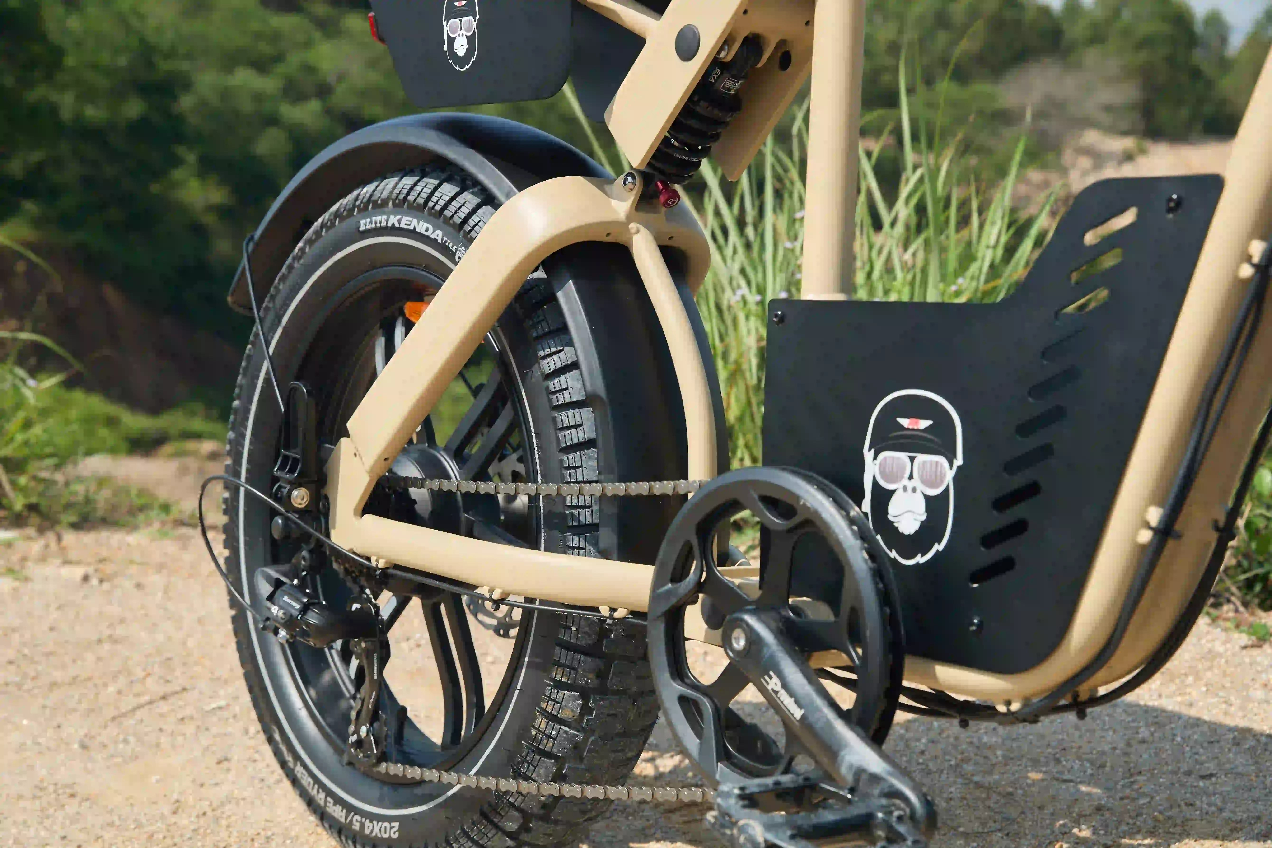 e-mountain bike on the road